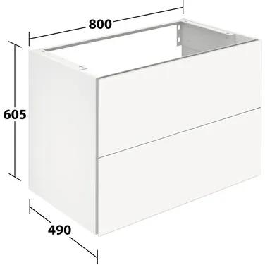 Kúpeľňová skrinka pod umývadlo KEUCO X-Line lesklá biela 80 x 60,5 x 49 cm 33163300000