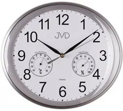 Moderné nástenné hodiny JVD HTP64.2 s tichým chodom, teplomerom a vlhkomerom,  30cm