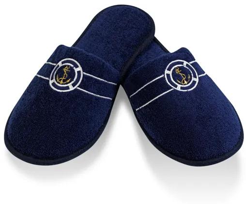 Soft Cotton Luxusný pánsky župan + uterák + papuče MARINE MAN v darčekovom balení XXL + papučky (42/44) + uterák + box Tmavo modrá
