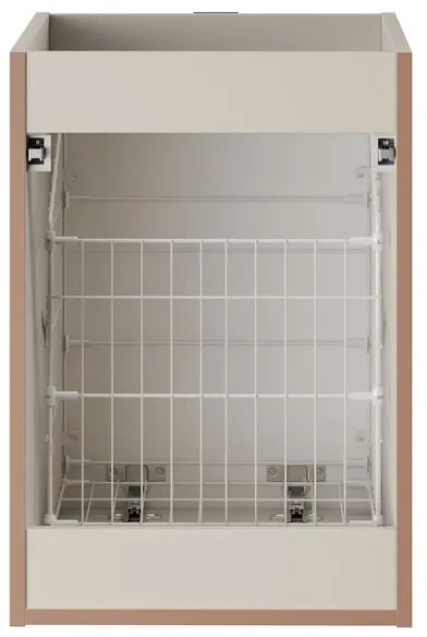 Závěsná skříňka Bella Cashmere s deskou 140 cm kašmír/dub artisan