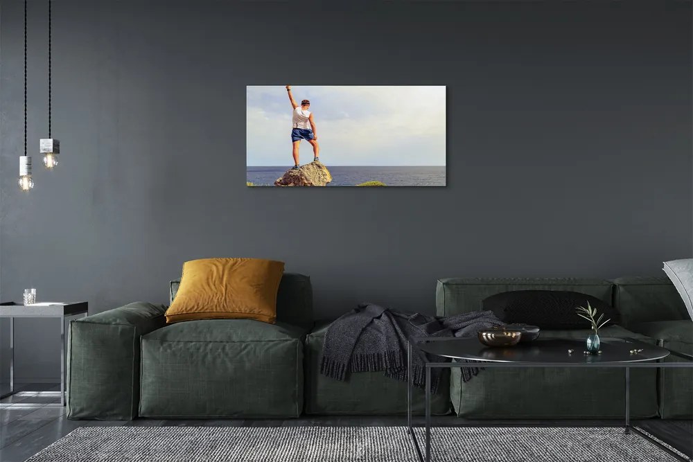 Obraz canvas Muž morská oblohy 120x60 cm