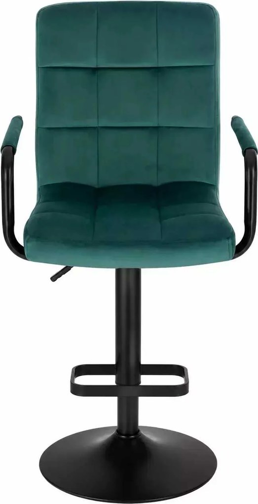 LuxuryForm DESIGN Barová stolička VERONA BLACK VELUR na čiernom tanieri - zelená