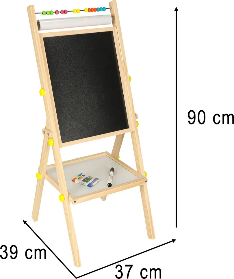 Obojstranná magnetická tabuľa KIK s dreveným rámom, 90 cm