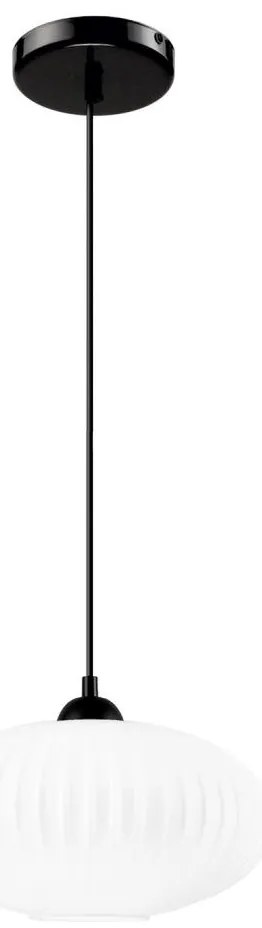 Luster na lanku HARMA 1xE27/15W/230V pr. 30 cm biela/čierna