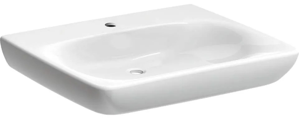 Geberit Selnova Comfort - Umývadlo 650x550 mm, bezbariérové, s 1 otvorom na batériu, bez prepadu, biela 500.188.01.1
