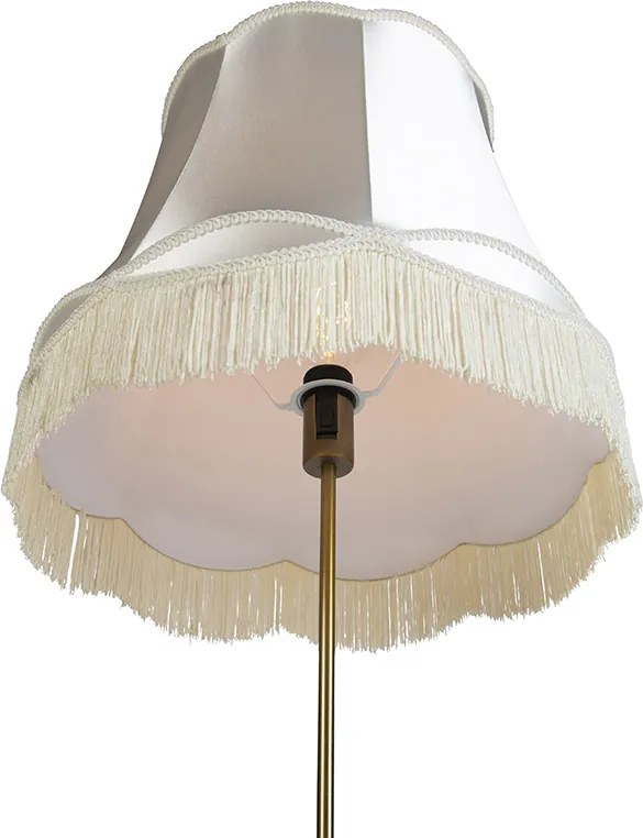 Stojaca lampa bronzová s tienidlom Granny krémová 45 cm nastaviteľná - Parte