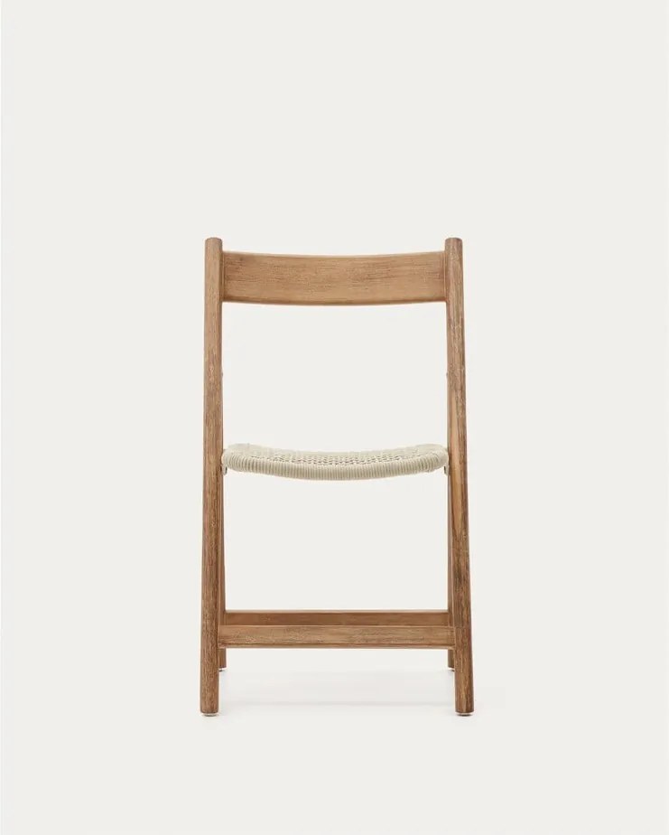 Drevená záhradná stolička v bielo-prírodnej farbe Dandara – Kave Home