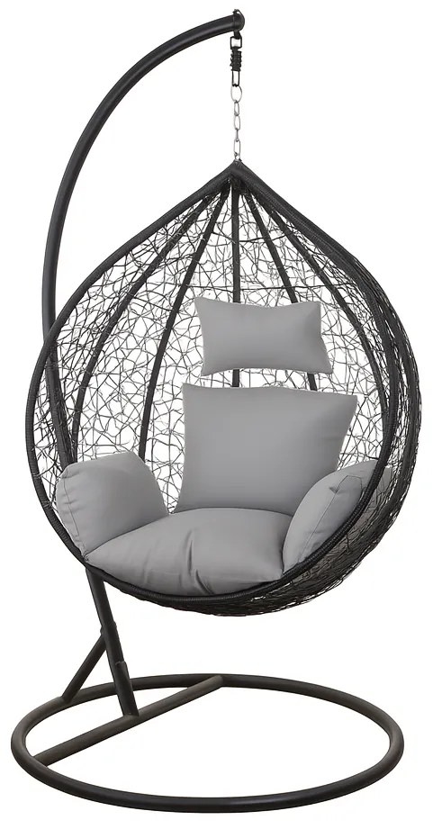 Závěsné houpací křeslo Houseland Luna XL černé