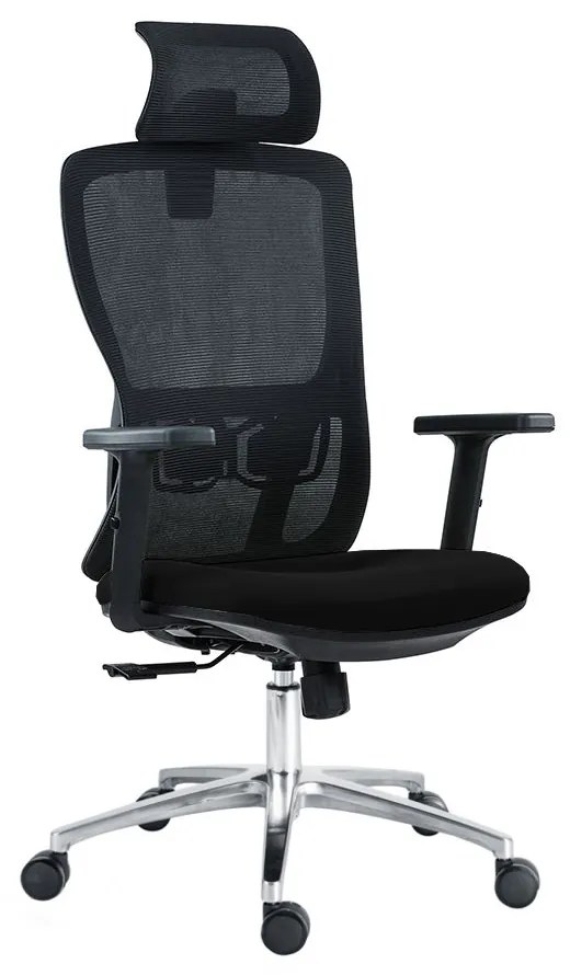 Kancelárska ergonomická stolička Neoseat TASCO — látka, sieť, čierna, nosnosť 150 kg