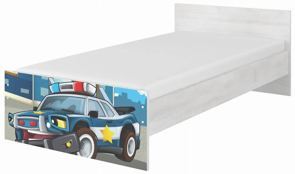 Raj posteli Detská posteľ " Policia " MAX  XL biela