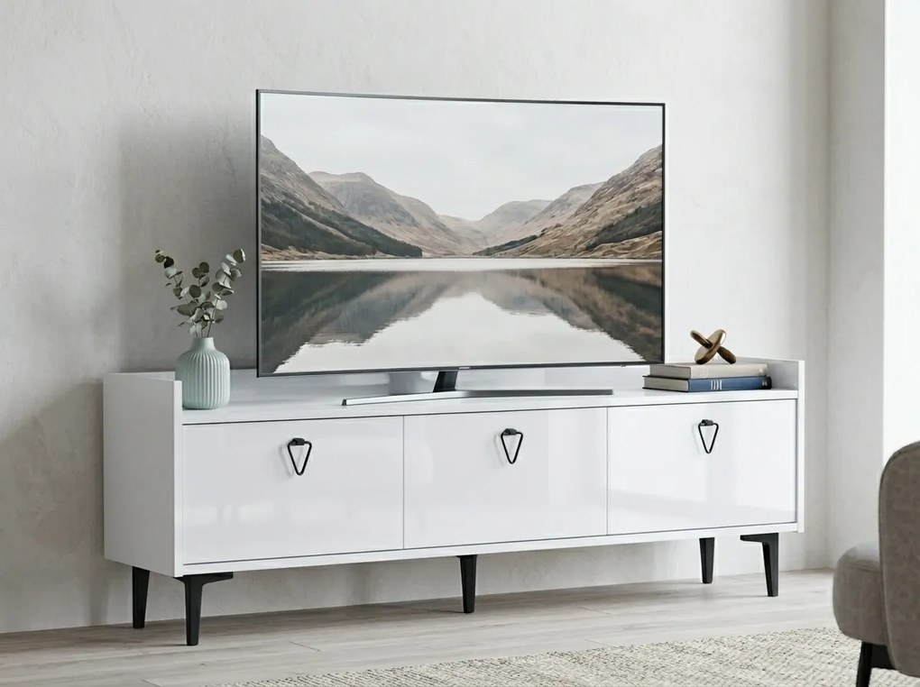 TV stolík PIENA 160 cm, biely
