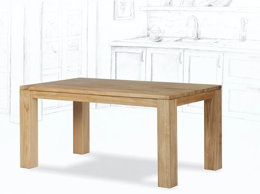 Wooded Jídelní stůl Chicago z masivu DUB Velikost stolu: 190 x 90 cm