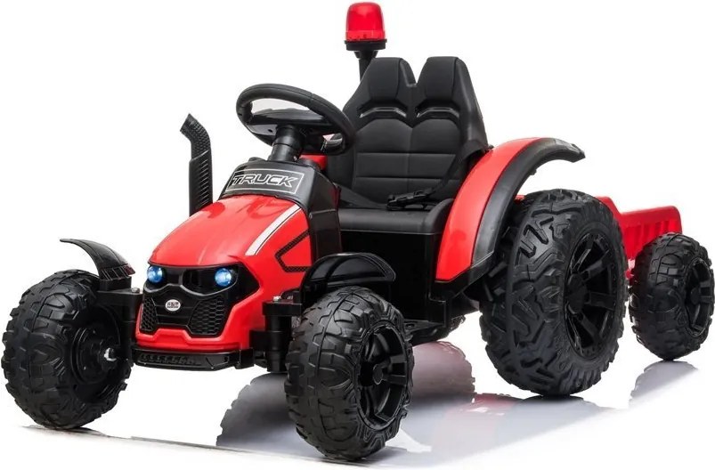 LEAN CARS Batériový traktor s prívesom HZB-200 červený