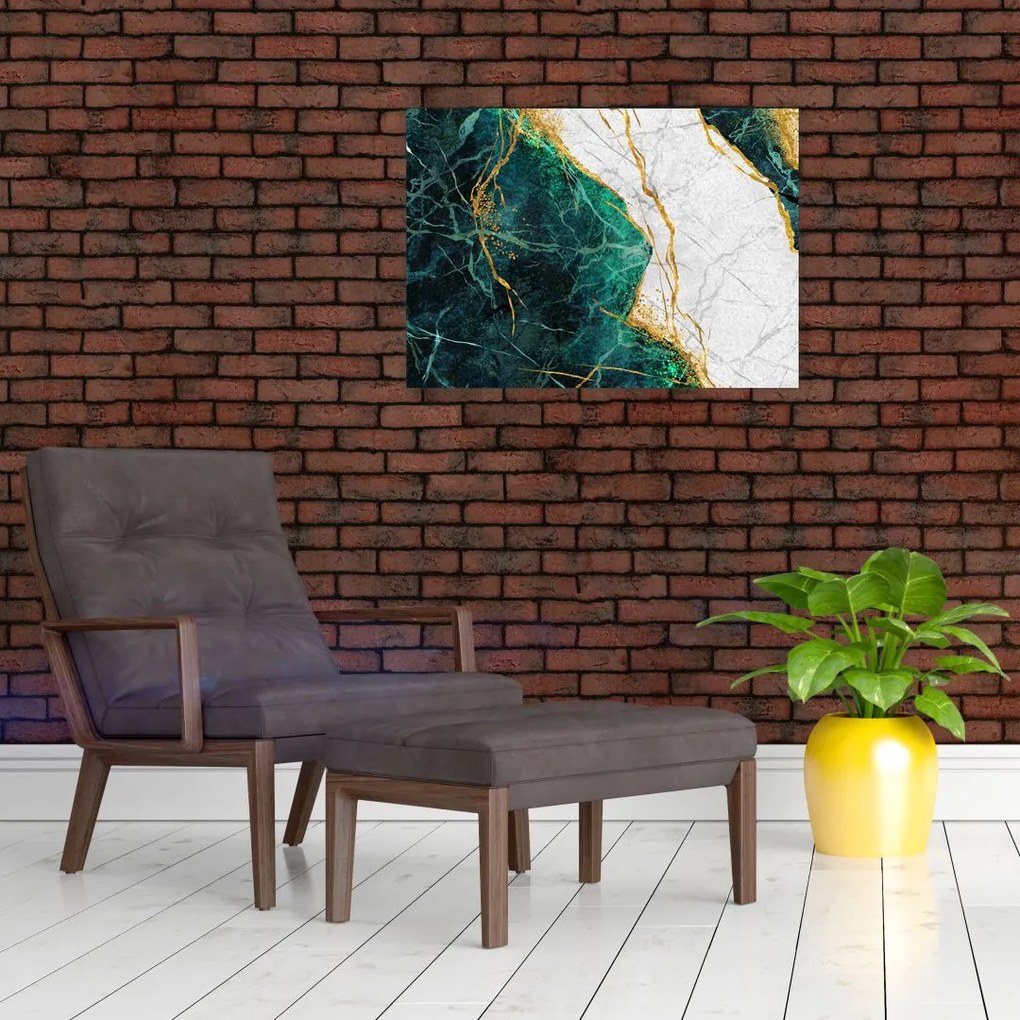 Sklenený obraz - Tyrkysový mramor (70x50 cm)