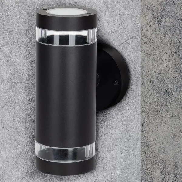 Vonkajšie nástenné svietidlo RINO 2xGU10/12W/230V IP54 čierna