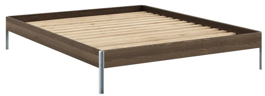 Hnedá dvojlôžková posteľ z borovicového dreva s roštom 160x200 cm Core – Karup Design