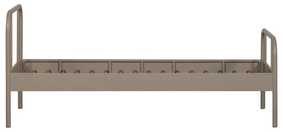 Béžová kovová jednolôžková posteľ s roštom 90x200 cm Mata – WOOOD