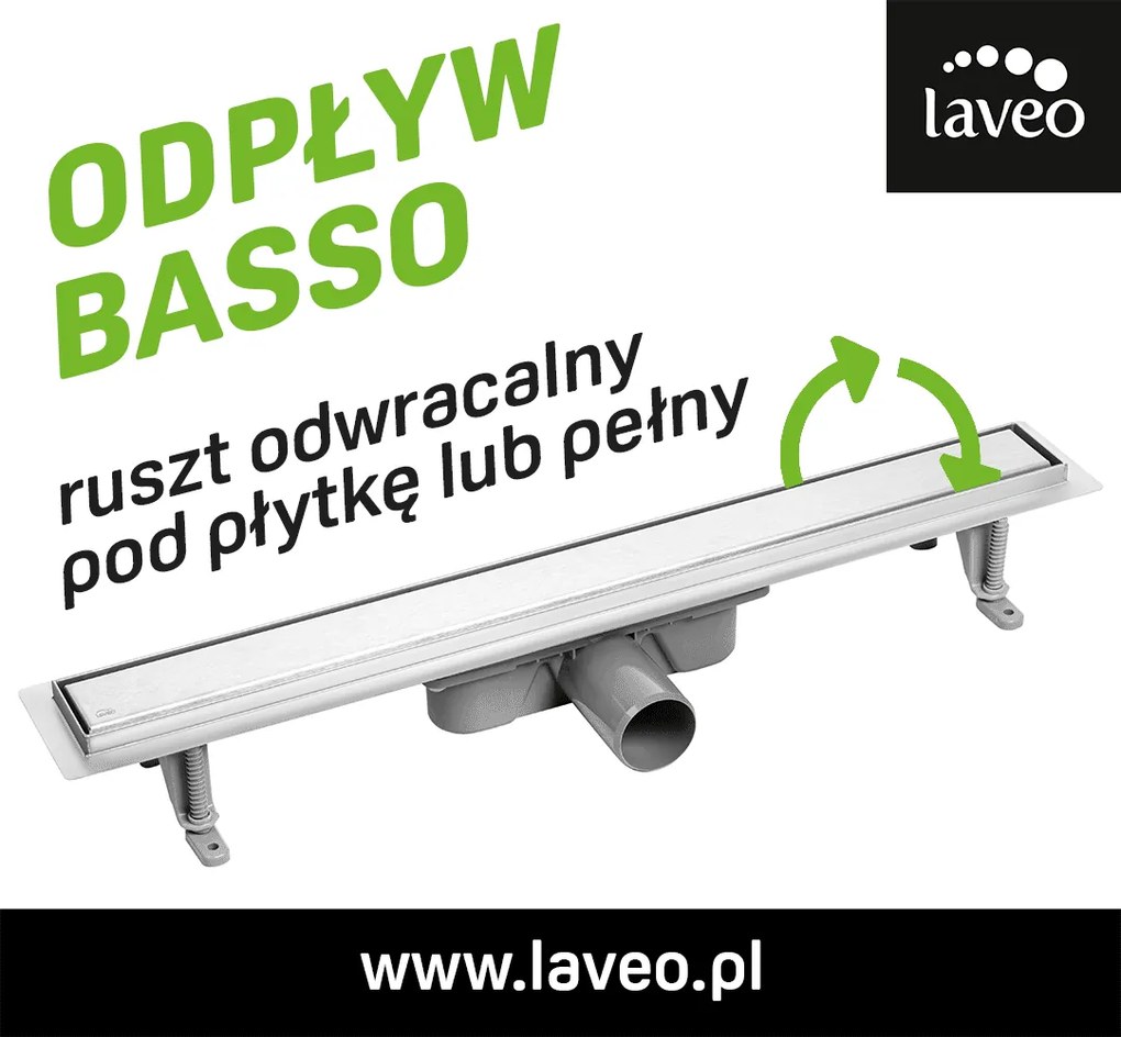 Laveo Sprchový odtokový žľab ku stene Basso 90 cm - COB_G91D, zlatá kartáčovaná