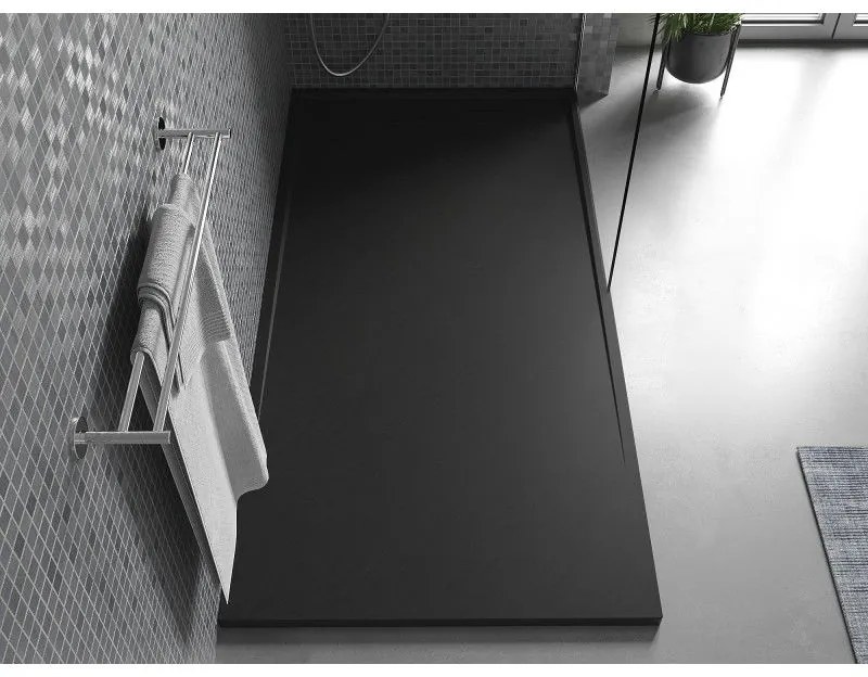 Mexen Amon, SMC obdĺžniková sprchová vanička 150 x 90 cm, čierna, 4F709015