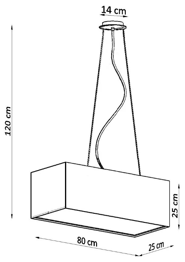 Závesné svietidlo Santa, 1x čierne textilné tienidlo, (biely plast), (80 cm)