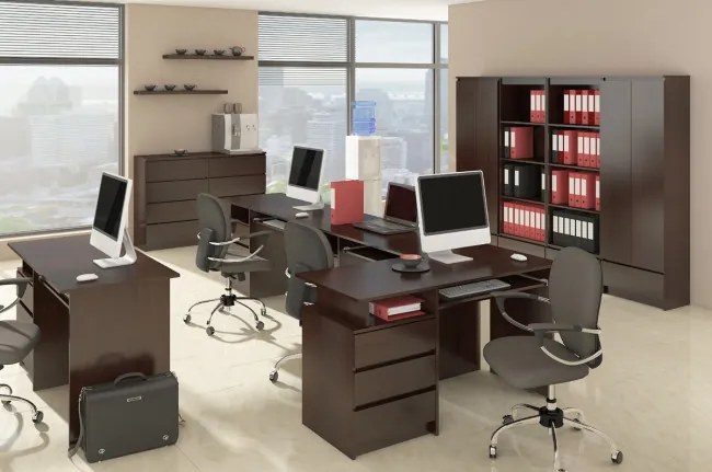 Uzavretý regál R60 2D 1SZ CLP wenge