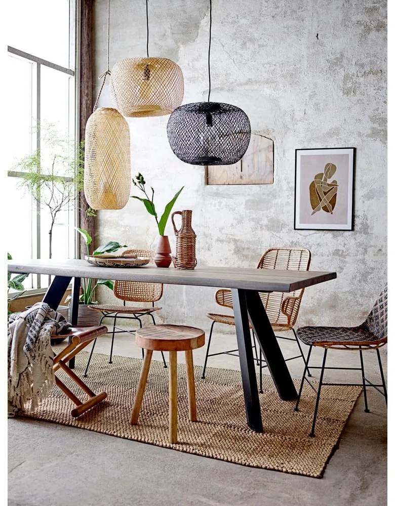 Závesné svietidlo v prírodnej farbe s bambusovým tienidlom ø 25 cm Evert – Bloomingville