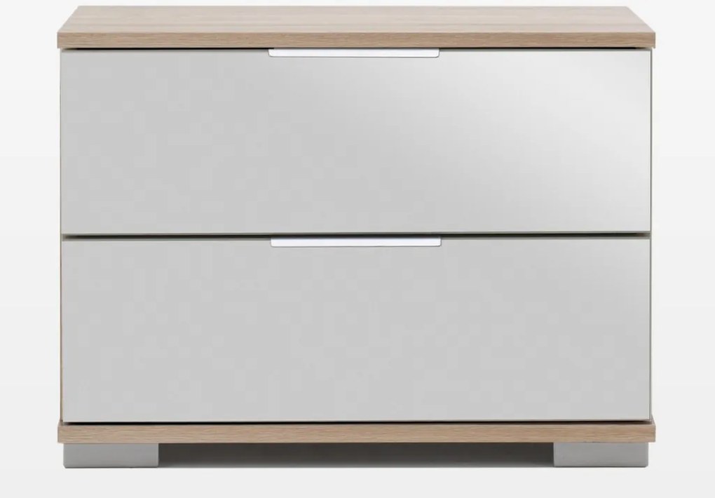 Nočný stolík Easy Plus, dub sonoma/zrkadlo
