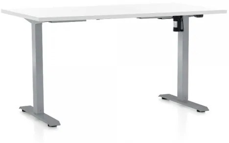 Výškovo nastaviteľný stôl OfficeTech A 140 x 80 cm, šedá podnož