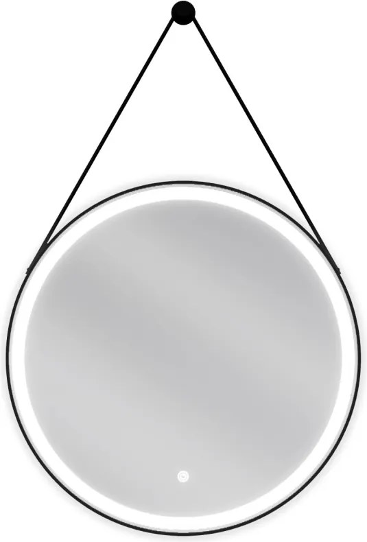 Mexen Reni, LED kúpeľňové zrkadlo s podsvietením 60x60 cm, 6000K, čierny rám, ochrana proti zahmlievaniu, 9812-060-060-611-70
