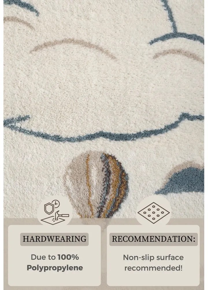 Krémový detský koberec 120x170 cm Hot Air Balloon – Hanse Home