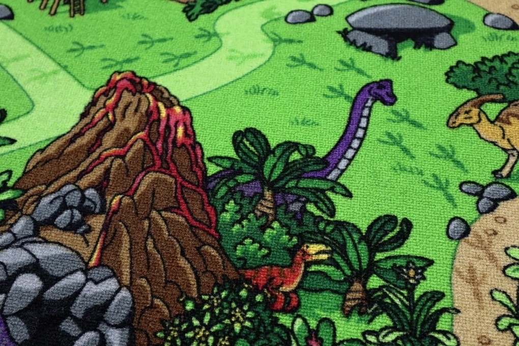 Vopi, Detský metrážny koberec Dino - neúčtujeme odrezky z role, na mieru, šíře 1,33m,1m,2m,3m,4m,na mieru, neúčtujeme odrezky, viacfarebná, filc, detská izba