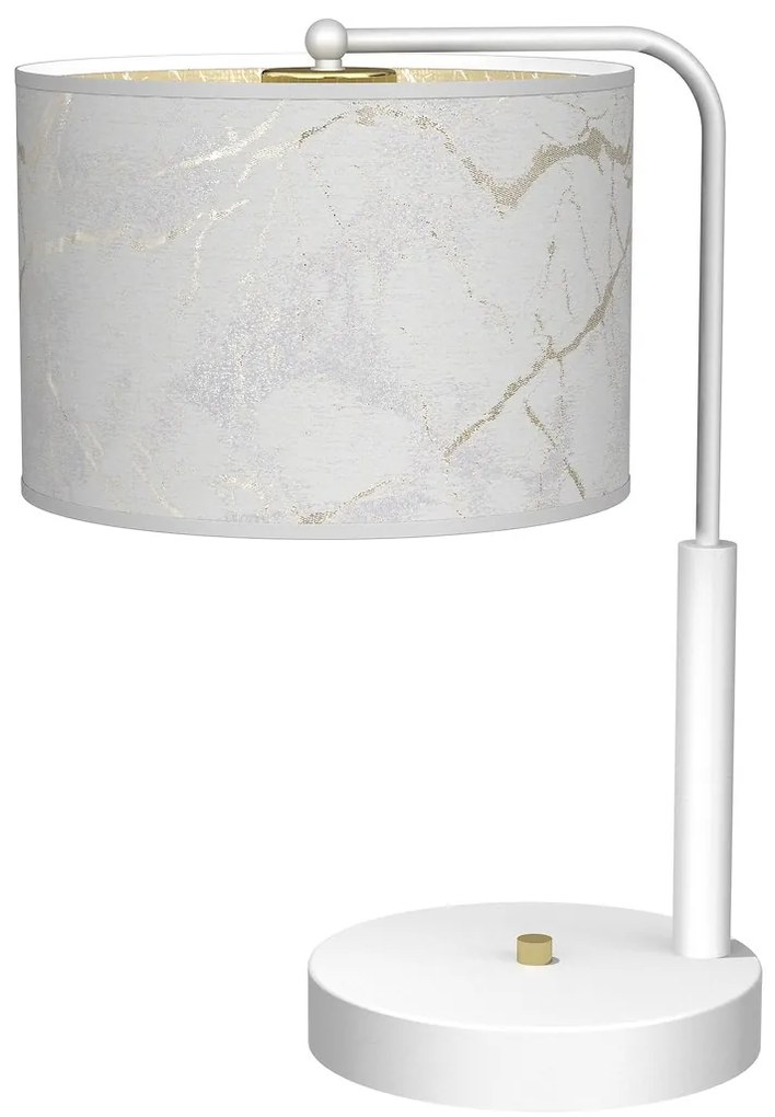 Stolná lampa Senso, 1x biele/zlaté textilné tienidlo, w