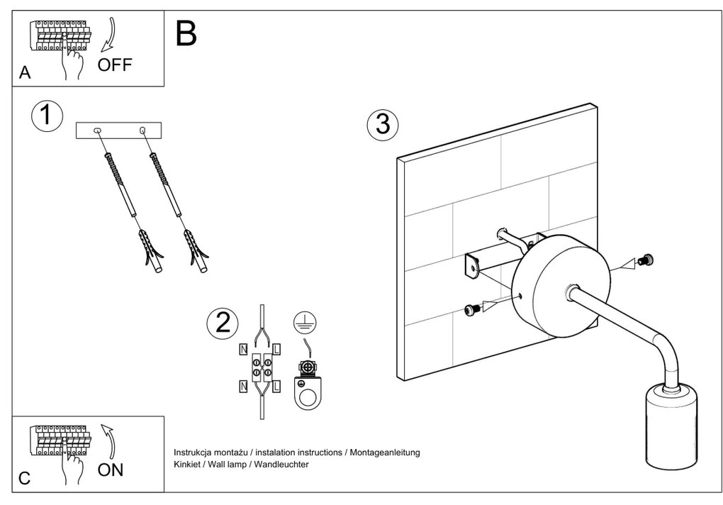 Nástenné svietidlo Duomo, čierne telo svietidla