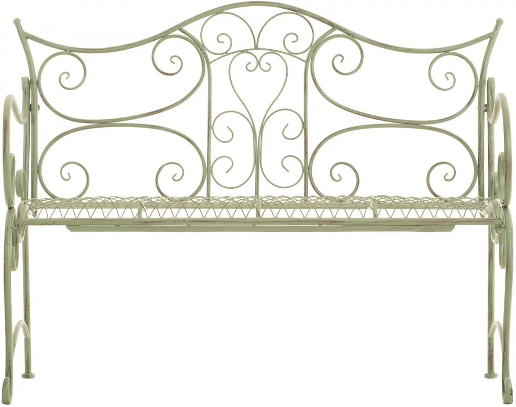 Rustikálna kovová lavička Tar - Zelená antik