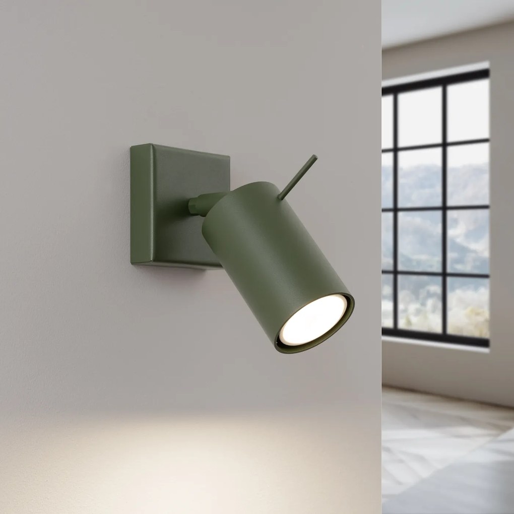 Bodové svietidlo Ring, 1x olivové kovové tienidlo, (možnosť polohovania)