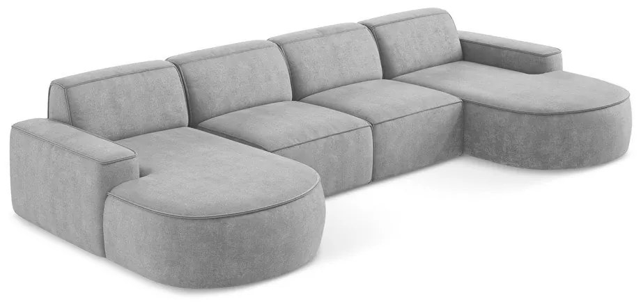 Svetlosivá ženilková rohová pohovka (do tvaru "U") Omao – Makamii