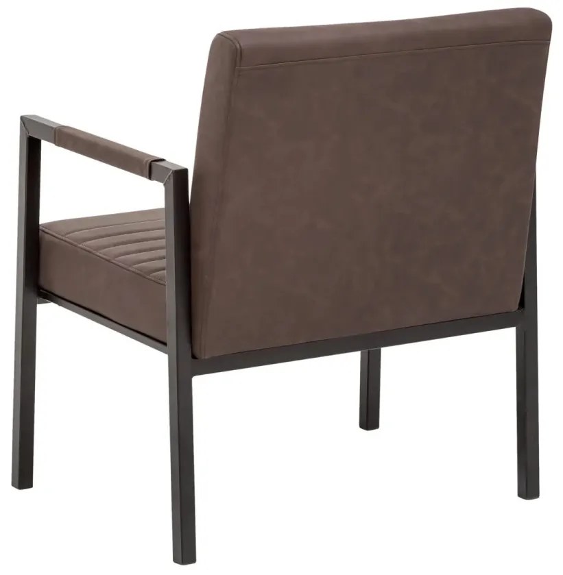 furniture-nabytek.cz - Masívne kreslo Wellington z umelej kože, hnedé – 78×61×89 cm