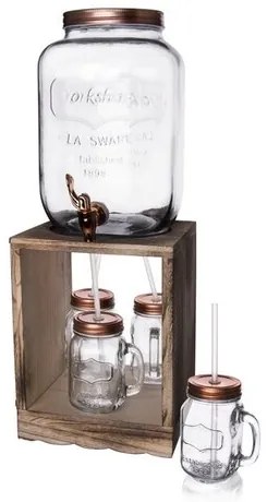 Orion Sada fľaše 8,8 l s kohútikom, stojana a 4 Straw pohárov