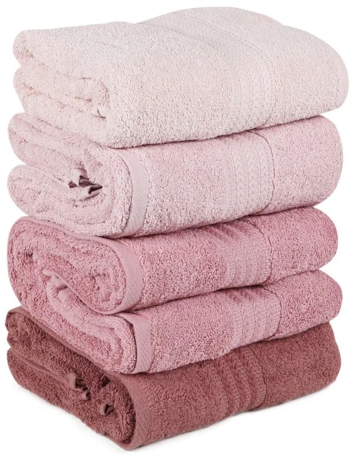 Sada 4 osušiek Rainbow Powder, 70 × 140 cm