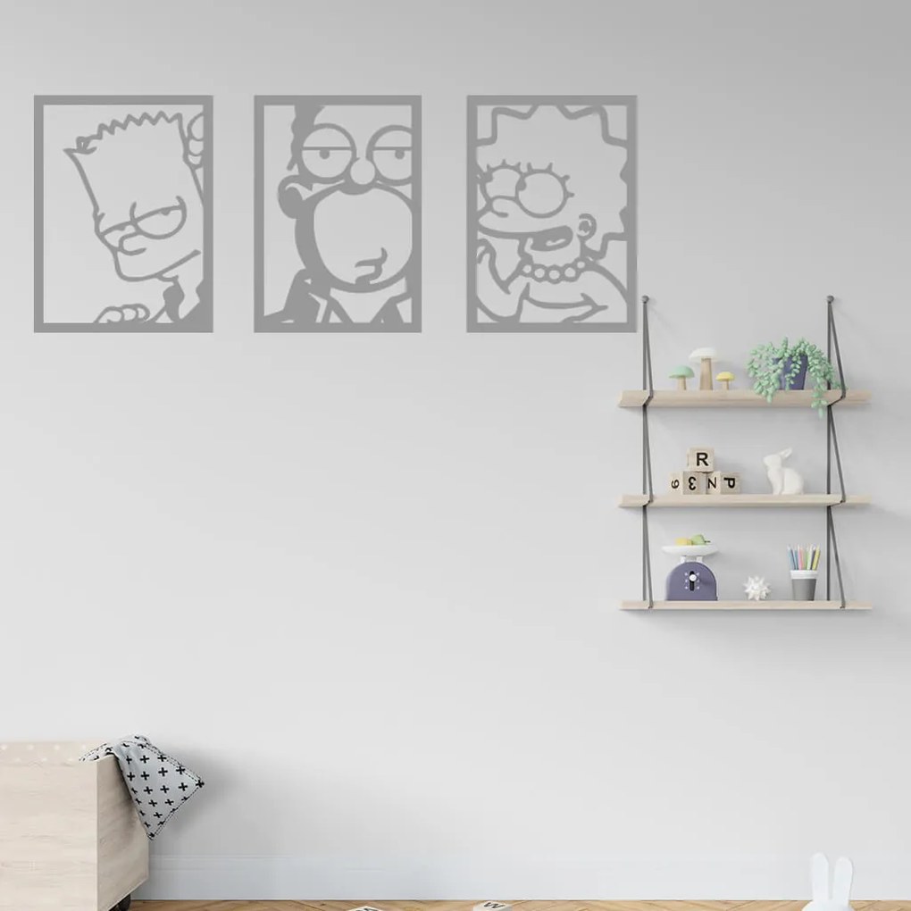 Veselá Stena Samolepka Bart Homer Lisa Simpsonovci Farba: šedá, Veľkosť: 80 x 32 cm