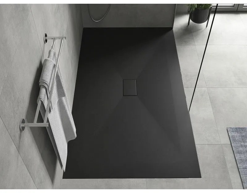 Mexen Hugo, SMC obdĺžniková sprchová vanička 150 x 100 cm, čierna matná, 42701015