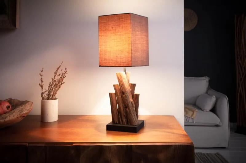 Stolná lampa PureNature 45cm hnedé naplavené drevo
