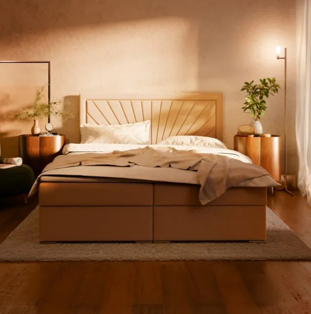 Manželská posteľ VICENZA Velvet 160×200 cm modrá