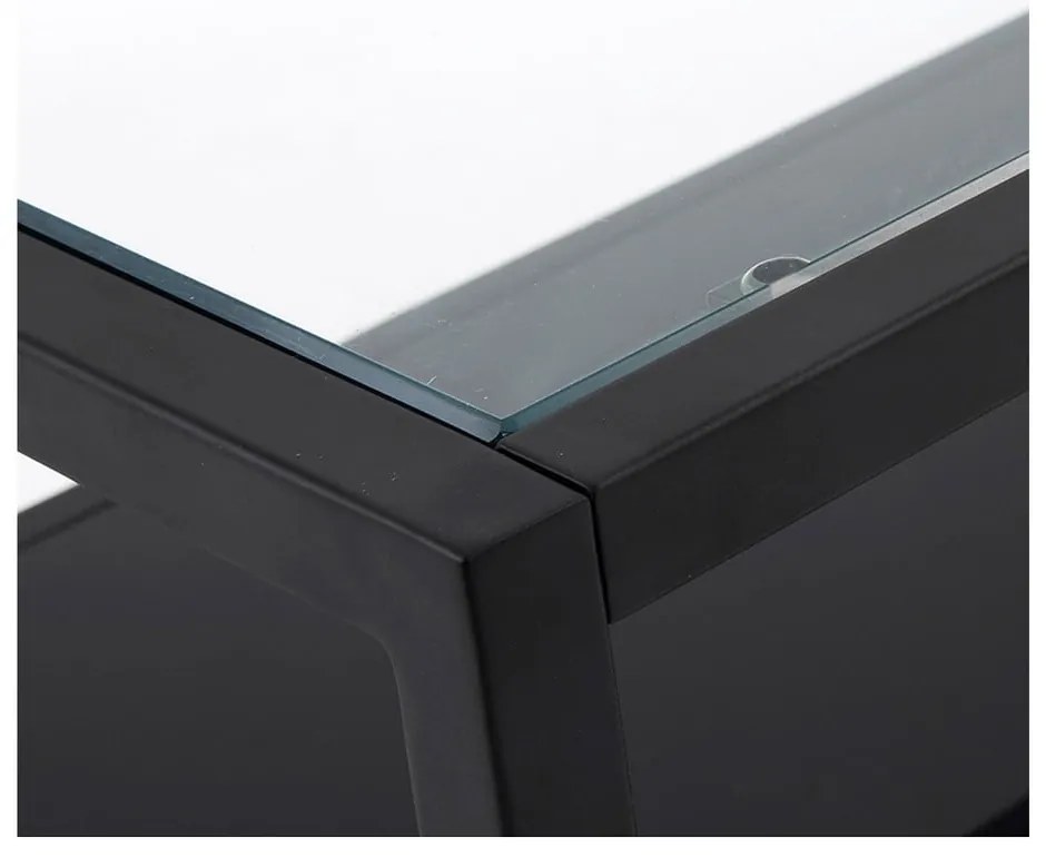 Čierny konferenčný stolík Kave Home Green Hill, 80 x 80 cm