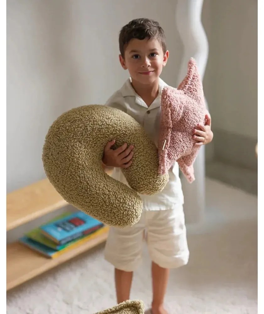 Ružový detský pohovkový vankúš z textílie buklé Star – Wigiwama