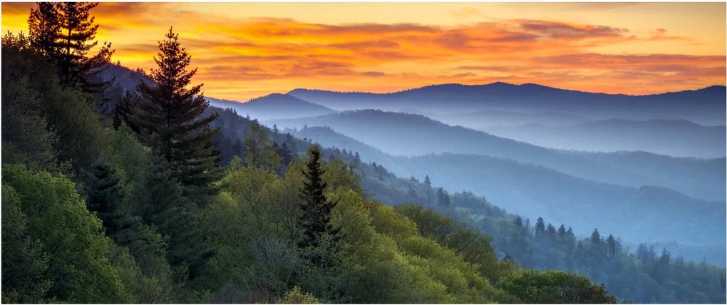 Obraz - Červánky v horách (120x50 cm)