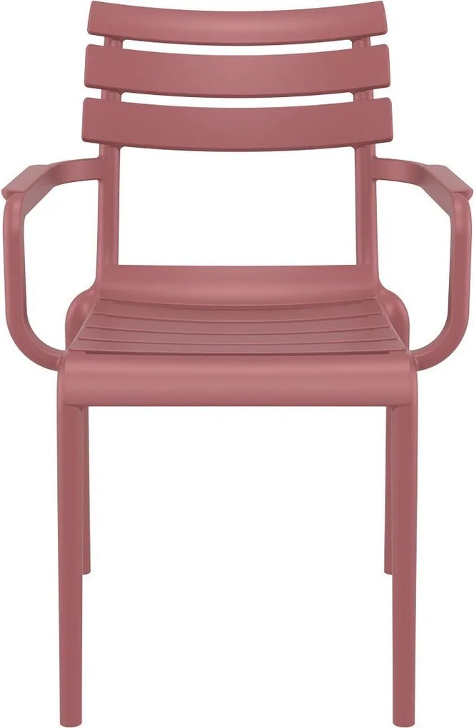 PARIS záhradná stolička s podrúčkami marsala