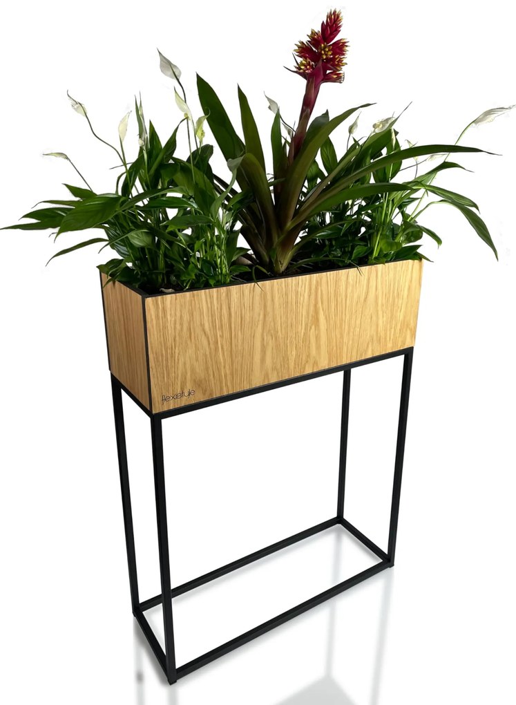 Dekorstudio Moderný kvetináč LOFT FIORINO dub 62x22x80cm