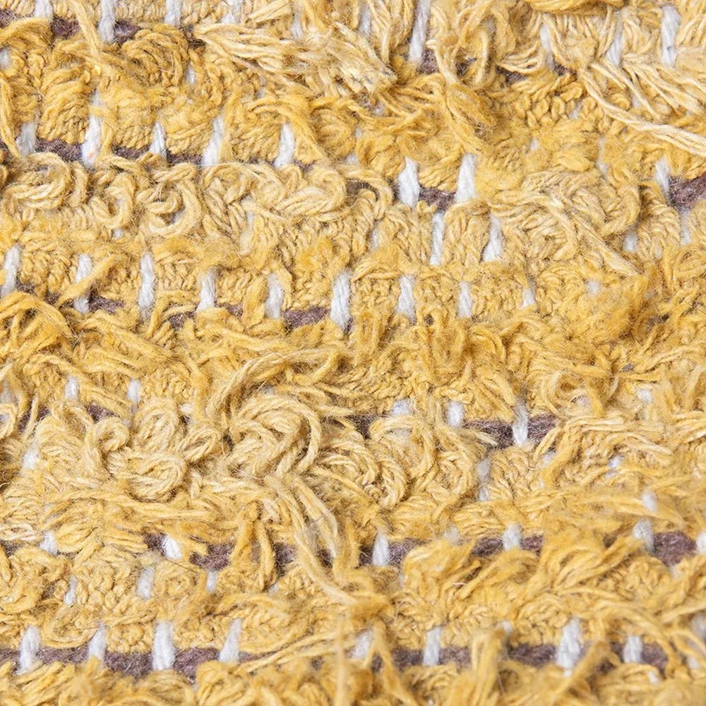 Okrový ručne tkaný bavlnený koberec so vzorom Woven - 120*180 cm