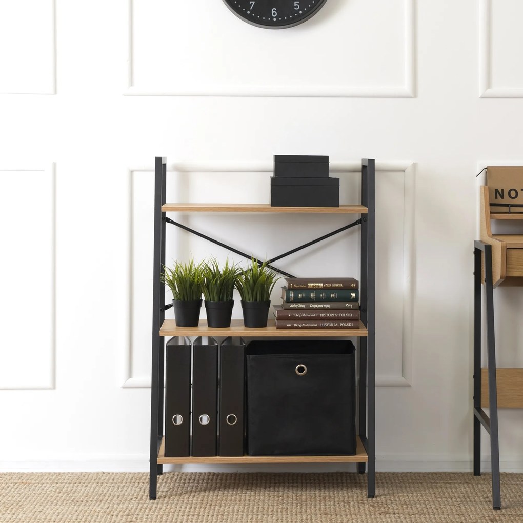 Regál Vior 64 cm dub zlatý/černý